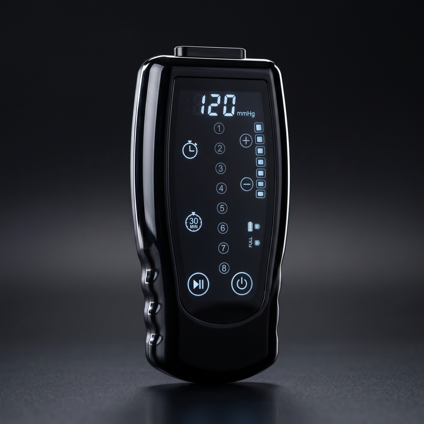 Pneuva handheld controller with glowing display